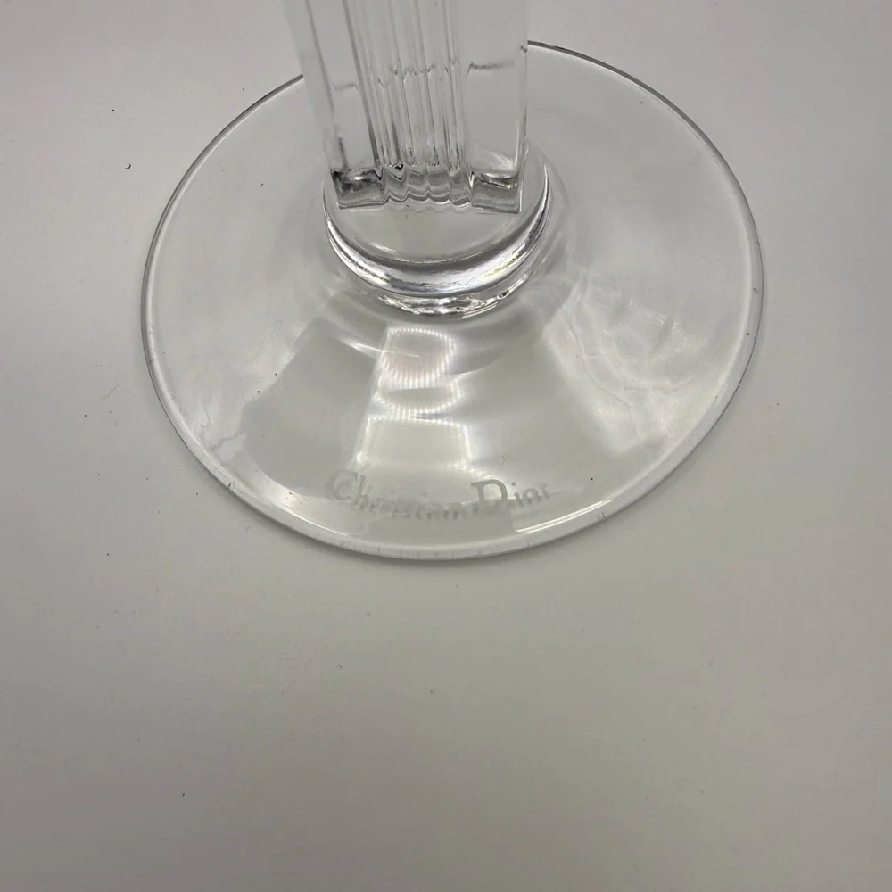 2 VTG Christian Dior Ebony Gold Encrusted Water Goblet Wine Crystal Jpn Stemware